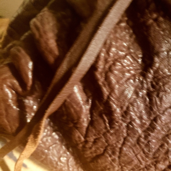 TYLIE MALIBU Dist.Peb. Brown Leather Handbag - Picture 10 of 11